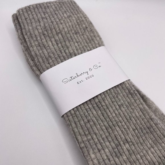 Sisterberry & Co. Accessories - NWT Cashmere Rib Knit Socks // Grey